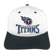 Tennessee Titans cap front with a white crown, navy brim and embroidered team logo