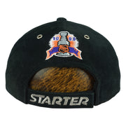Rear view of the black Detroit Red Wings hat with 1998 Stanley Cup embroidery and Starter strap