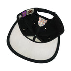 Interior crown and underbrim view of the black and gray Detroit Red Wings 1998 Stanley Cup Champions strapback hat