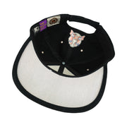 Interior crown and underbrim view of the black and gray Detroit Red Wings 1998 Stanley Cup Champions strapback hat