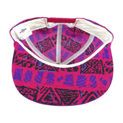 Interior crown and underbrim view of the pink, purple, and black Crandon Wisconsin fishing rope snapback hat