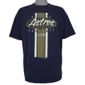 Front view of the navy 1998 MLB Houston Astros t-shirt with a large baseball graphic