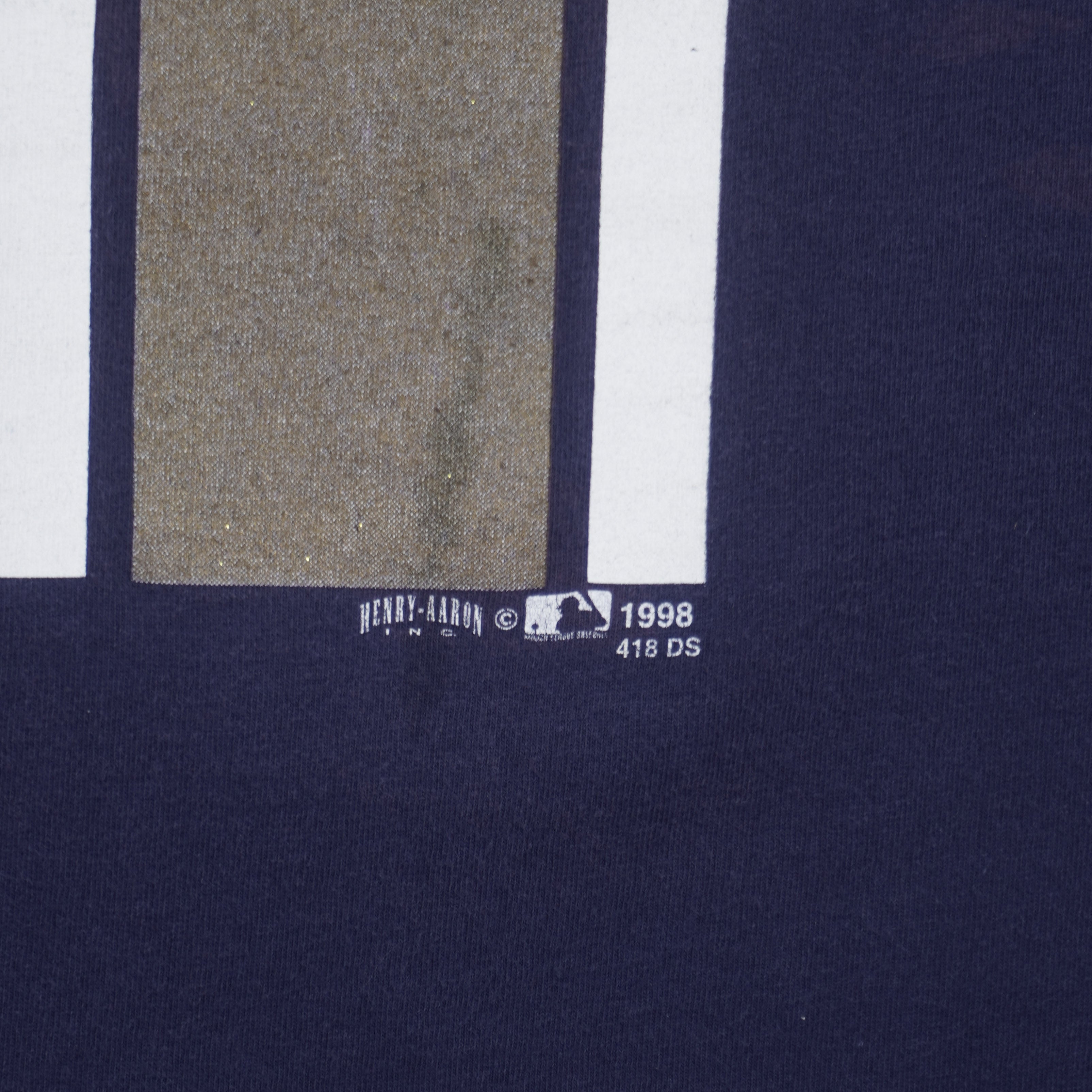 Jerry Aaron and MLB 1998 copyright below the Astros T-shirt graphic