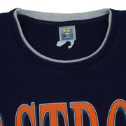 Competitor neck label and gray inner collar trim inside the navy Astros T-shirt