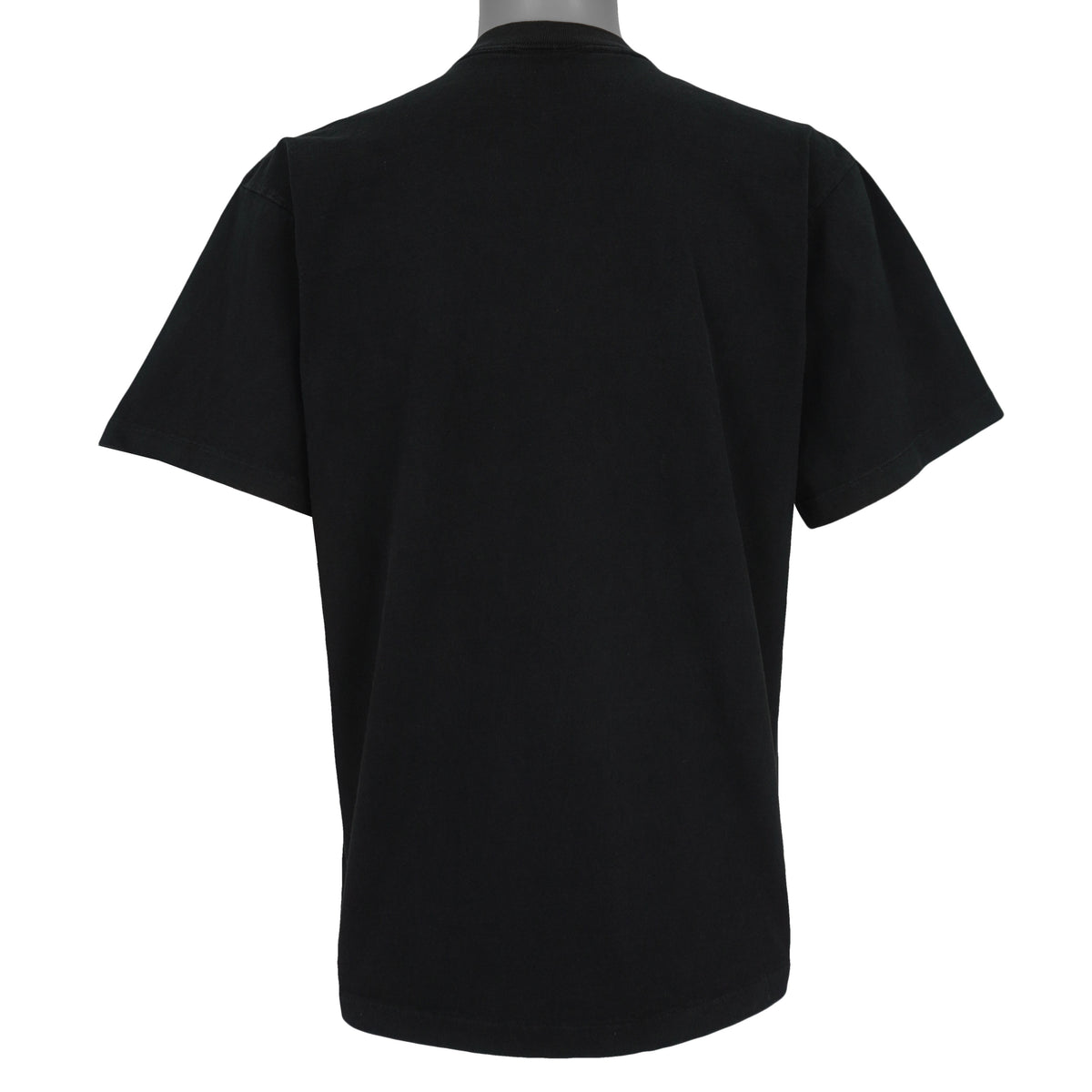 Back view of the black Carolina Panthers 1993 Player Collage t-shirt showing plain back