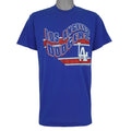 Front view of the royal blue 1990 MLB Los Angeles Dodgers Geometric Logo t-shirt by Trench