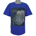 Full front view of the blue Los Angeles Dodgers locker room graphic T-shirt