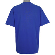 Full back view of the blue Los Angeles Dodgers locker-room graphic T-shirt
