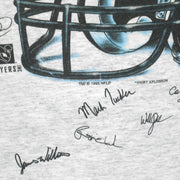 Front graphic close-up of the gray Jacksonville Jaguars inaugural season T-shirt