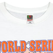 Neck label close-up of the white 2000 Subway Series World Series T-shirt