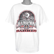 White T-shirt with Buffalo Sabres 1999 Eastern Conference champions graphic