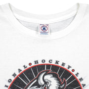 Neck label close-up of the white Buffalo Sabres Eastern Conference Champions T-shirt