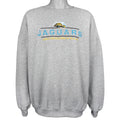 Gray sweatshirt with embroidered Jacksonville Jaguars logo and lettering
