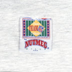 Front graphic close-up of the gray San Francisco 49ers player montage T-shirt