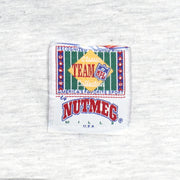 Front graphic close-up of the gray San Francisco 49ers player montage T-shirt