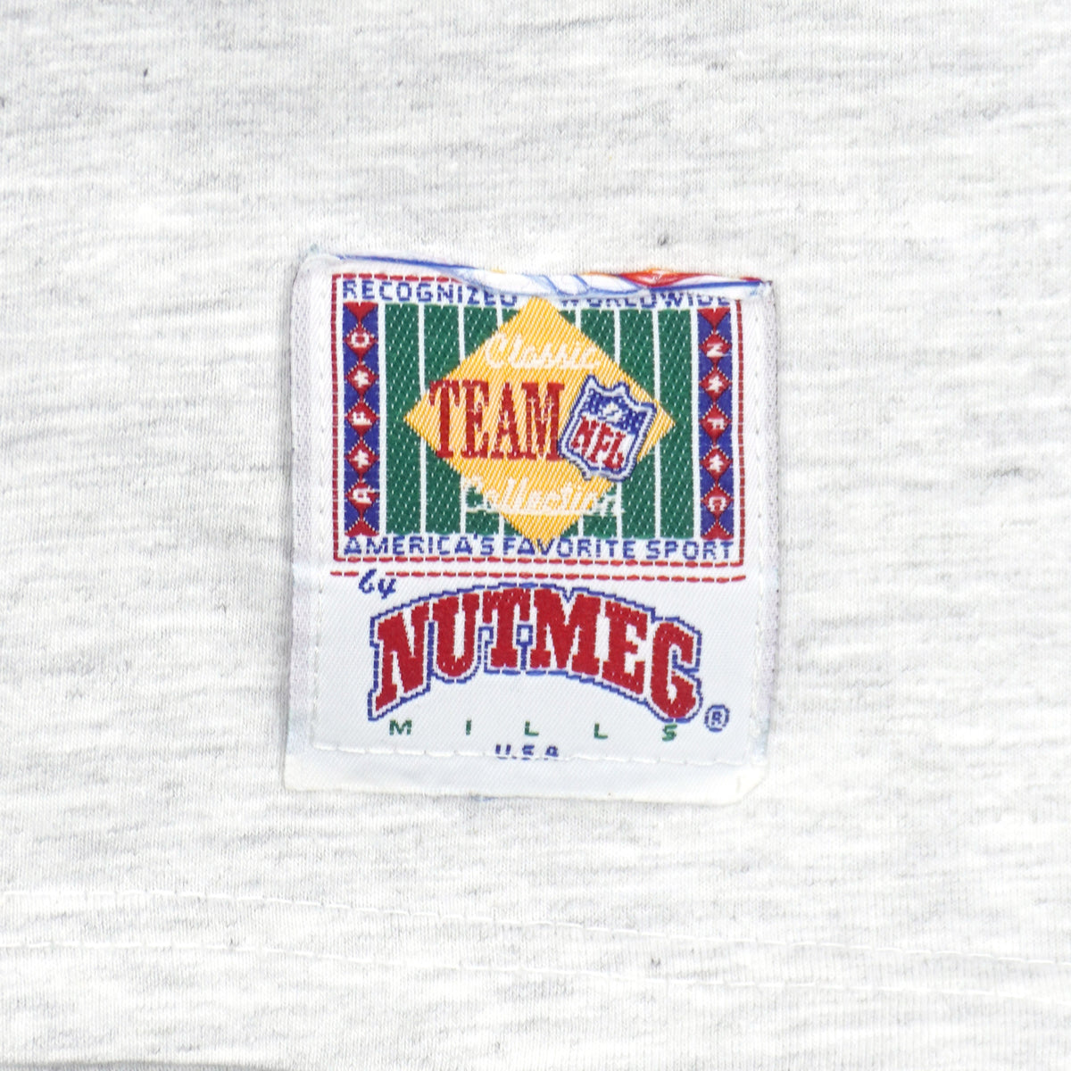 Front graphic close-up of the gray San Francisco 49ers player montage T-shirt