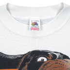 White Tennessee sweatshirt neckline with ribbed collar and size label