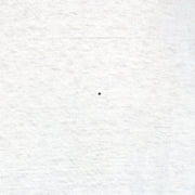 Close view of small back spot on the white One Planet One People globe short sleeve graphic T-shirt