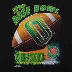 Close view of 1995 Rose Bowl graphic on the black Oregon Ducks 1995 Rose Bowl football short sleeve graphic T-shirt