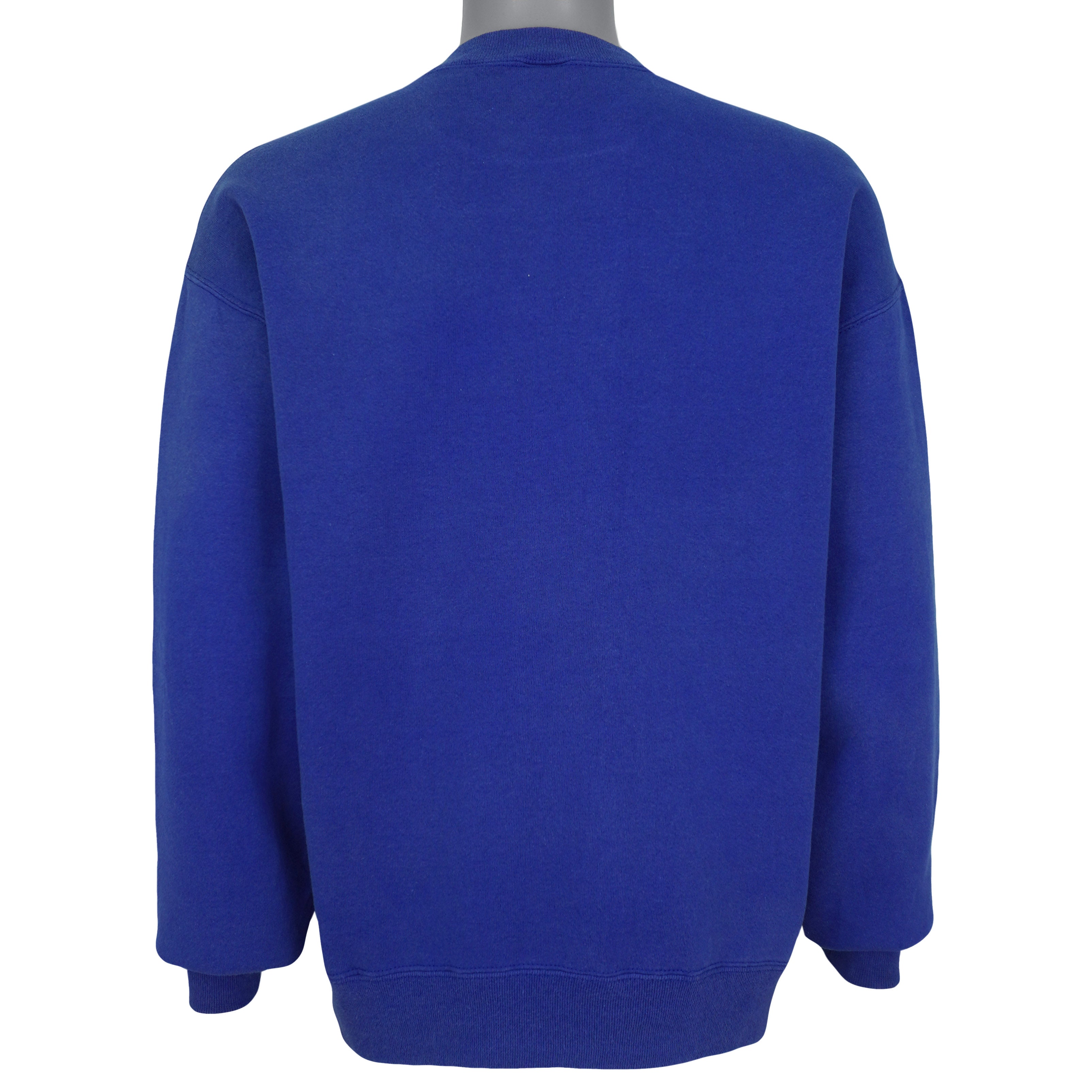 Plain blue Los Angeles Rams sweatshirt back with ribbed cuffs and waistband