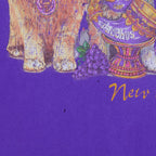 Purple New Orleans T-shirt front graphic with cracked artwork and small holes