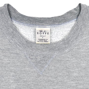 Soffe adult large neck label inside the gray LSU sweatshirt