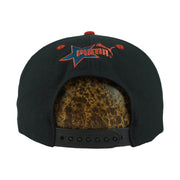 Black Puma cap rear with embroidered wordmark and snap closure