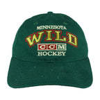 Green 2000s NHL CCM Minnesota Wild hockey cap front with embroidered team lettering