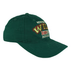 Angled view of the green Minnesota Wild curved-brim cap