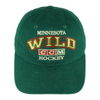 Centered front view highlighting the Wild CCM Hockey embroidery and brim surface fading