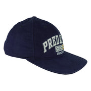 Angled view of the navy Predators cap and curved brim