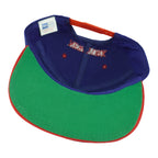 Interior view of the Giants snapback with green underbrim and red adjustable closure