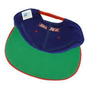 Interior view of the Giants snapback with green underbrim and red adjustable closure