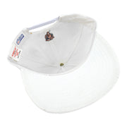Interior view of the all-white Chicago Bears snapback and adjustable closure