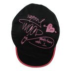 Top view of the New Kids on the Block cap with large pink autograph graphics
