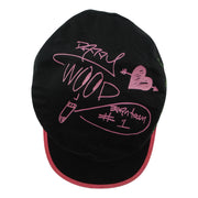 Top view of the New Kids on the Block cap with large pink autograph graphics