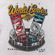 MLB (Pro Player) - Indians VS Marlins World Series Matchups Crew Neck Sweatshirt 1997 Large Vintage Retro Baseball