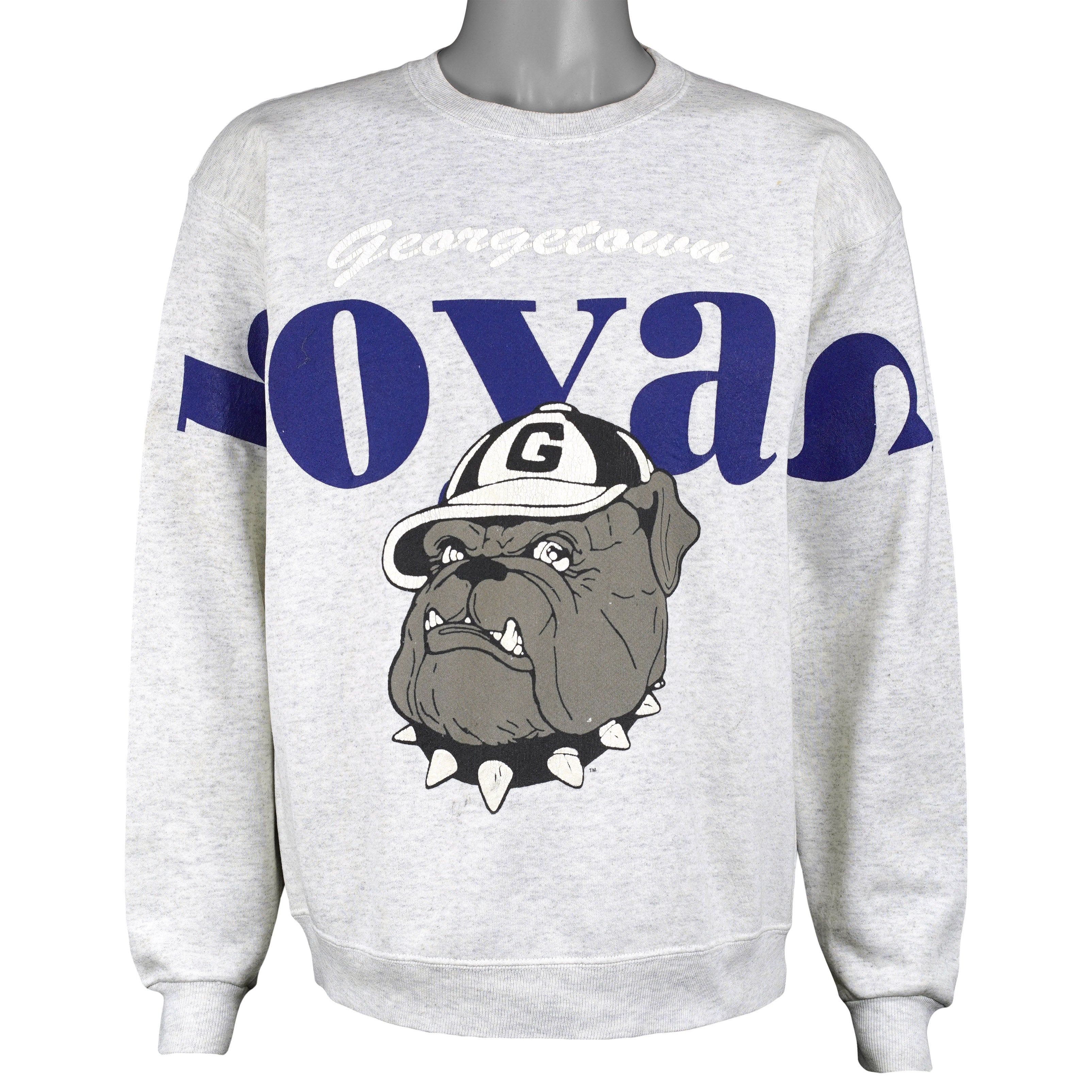 Santee Georgetown Hoyas light-gray crew neck sweatshirt front view