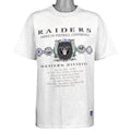 Vintage NFL (Nutmeg) - Los Angeles Raiders AFC Western Division T-Shirt 1990s Large in black and gray