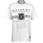 Vintage NFL (Nutmeg) - Los Angeles Raiders AFC Western Division T-Shirt 1990s Large in black and gray