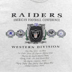 Vintage NFL (Nutmeg) - Los Angeles Raiders AFC Western Division T-Shirt 1990s Large in black and gray