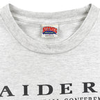Vintage NFL (Nutmeg) - Los Angeles Raiders AFC Western Division T-Shirt 1990s Large in black and gray