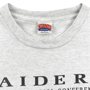 Vintage NFL (Nutmeg) - Los Angeles Raiders AFC Western Division T-Shirt 1990s Large in black and gray