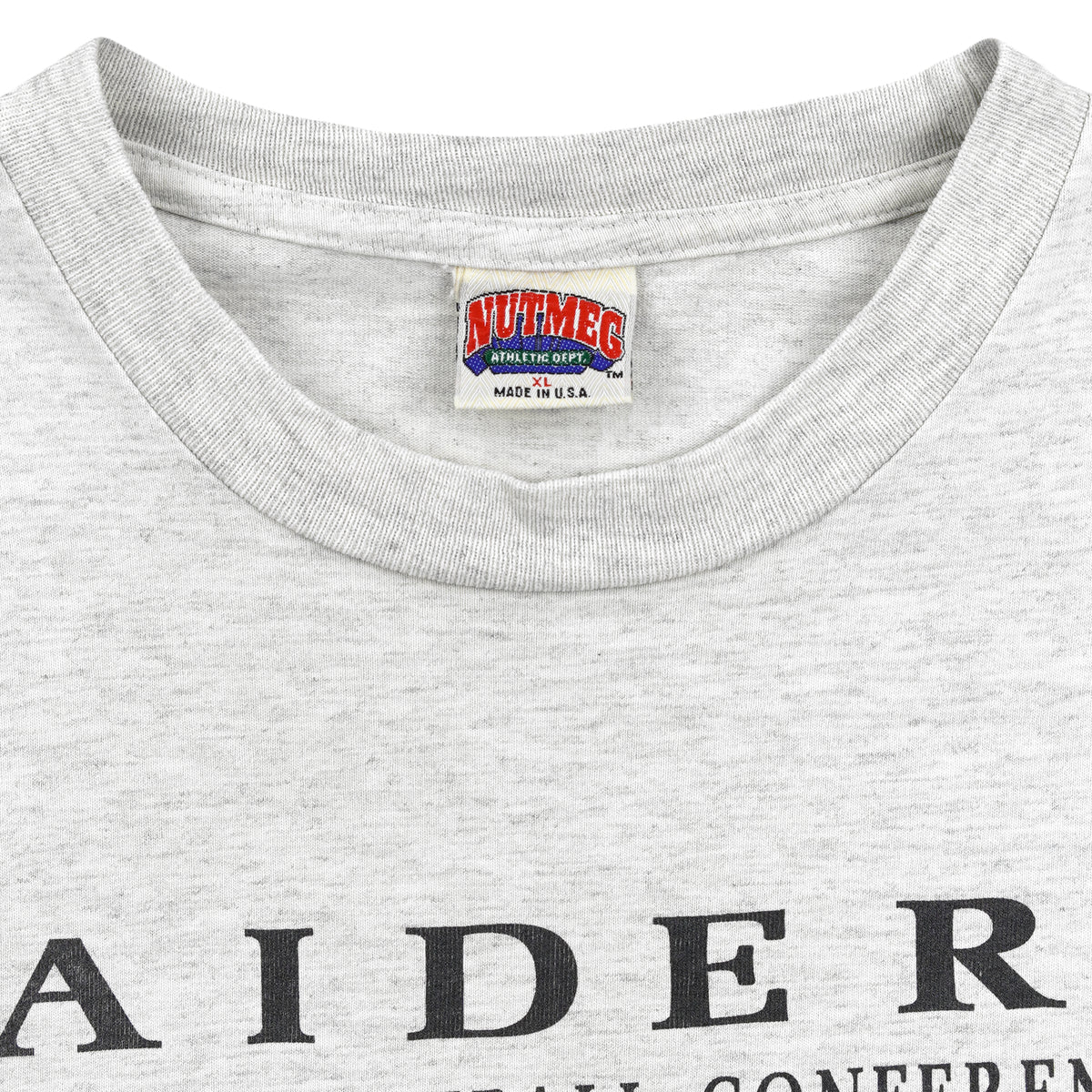 Vintage NFL (Nutmeg) - Los Angeles Raiders AFC Western Division T-Shirt 1990s Large in black and gray