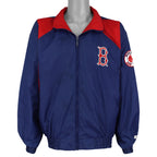 Front of the Red Sox jacket with collar folded open