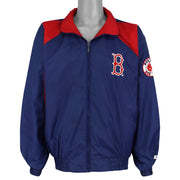 Front of the Red Sox jacket with collar folded open