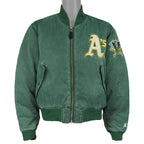 Vintage Starter (MLB) - Oakland Athletics Reversible Jacket 1990s Medium in green and beige