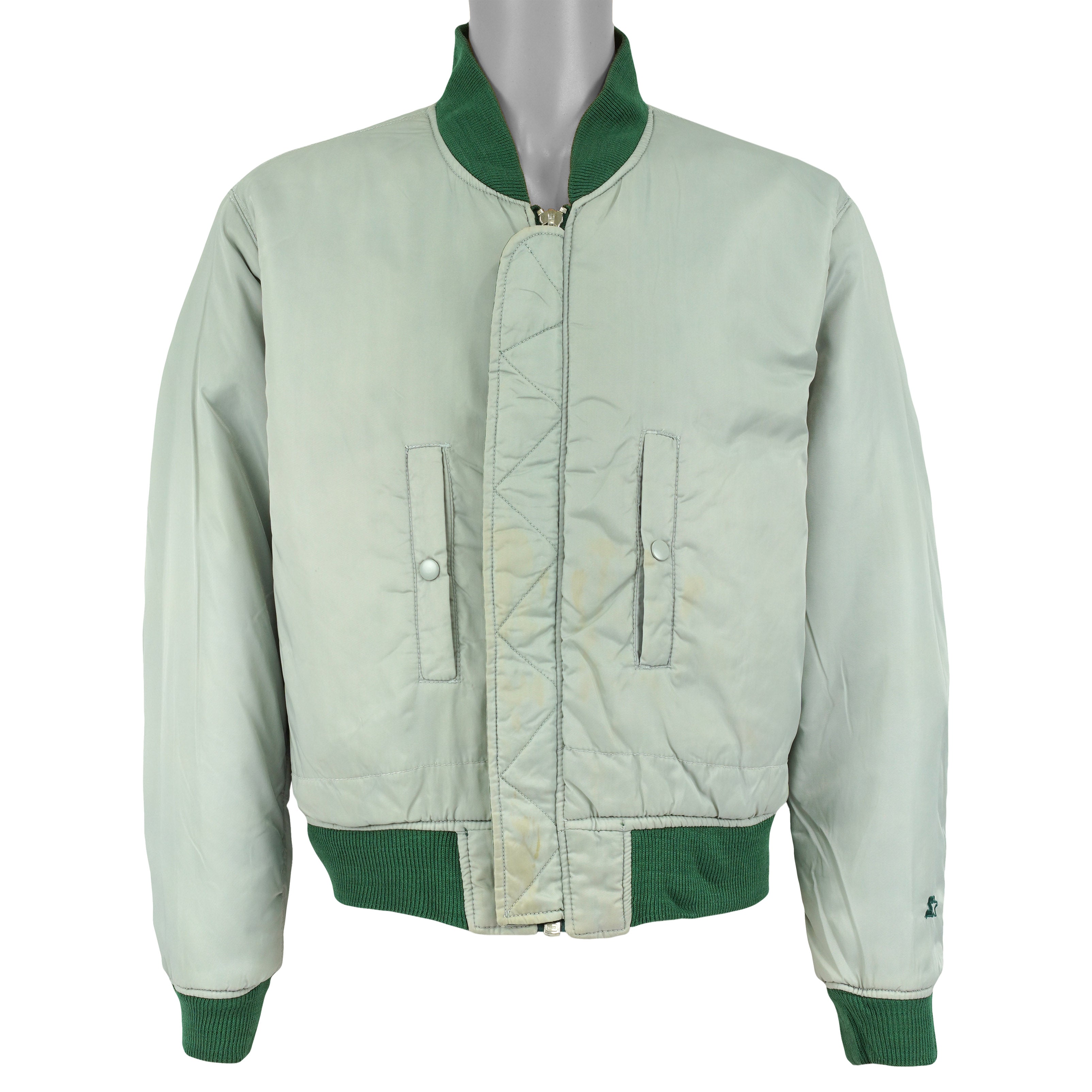 Vintage Starter (MLB) - Oakland Athletics Reversible Jacket 1990s Medium in green and beige