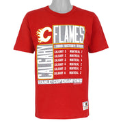Calgary Flames 1989 Victory Tour red T-shirt front view