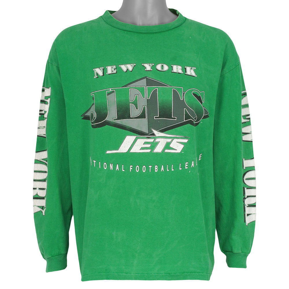True-Fan New York Jets green big logo sweatshirt front view